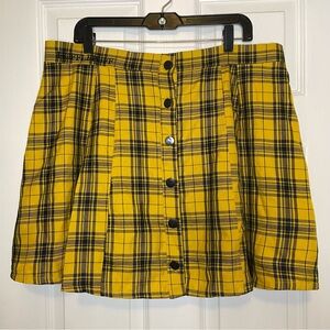 Harry Potter Hufflepuff Yellow Plaid Skirt